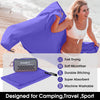Camping Towels Super Absorbent, Fast Drying Microfiber Travel Towel, Quick Dry Ultra Soft Compact Gym Towel for Swimming Beach Hiking Yoga Travel Sports Backpack (20.00" X 12.00", Purple)